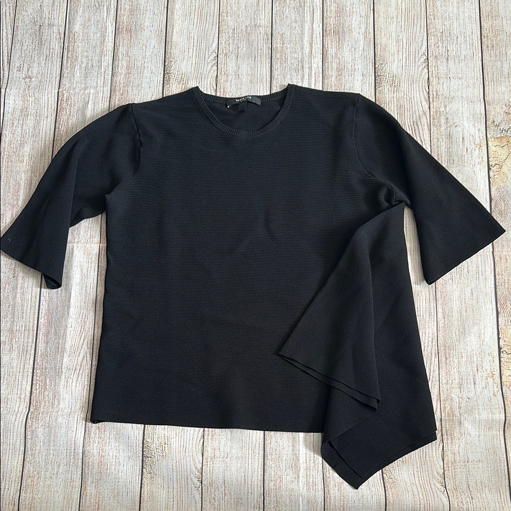 Derek Lam Black 3/4 Sleeve, asymmetrical top